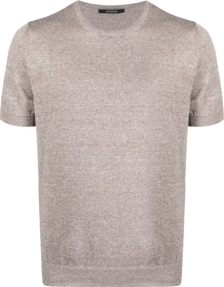 melange-effect short-sleeved T-shirt