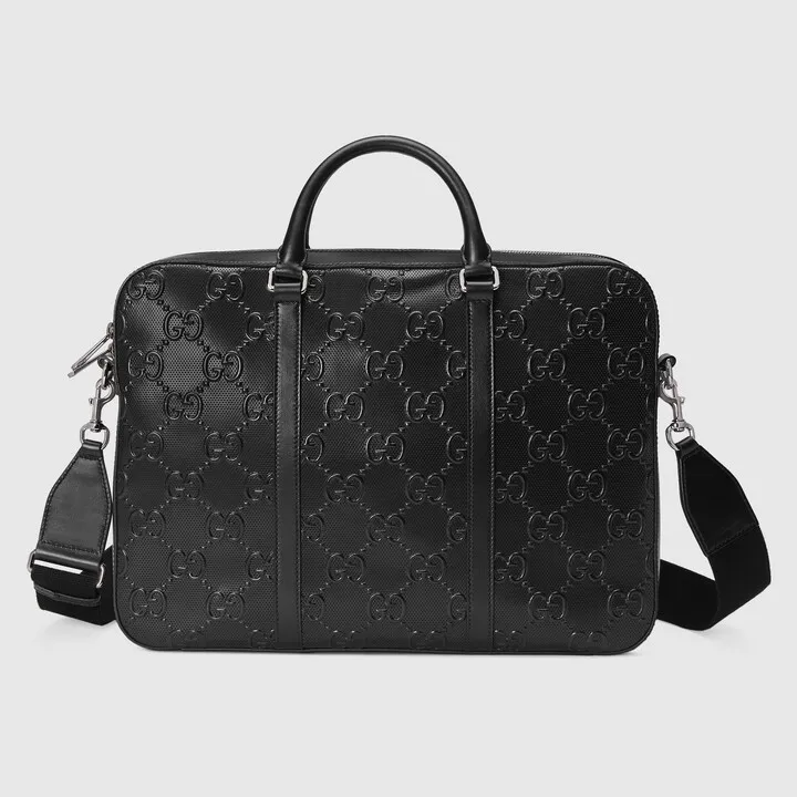 GG embossed briefcase