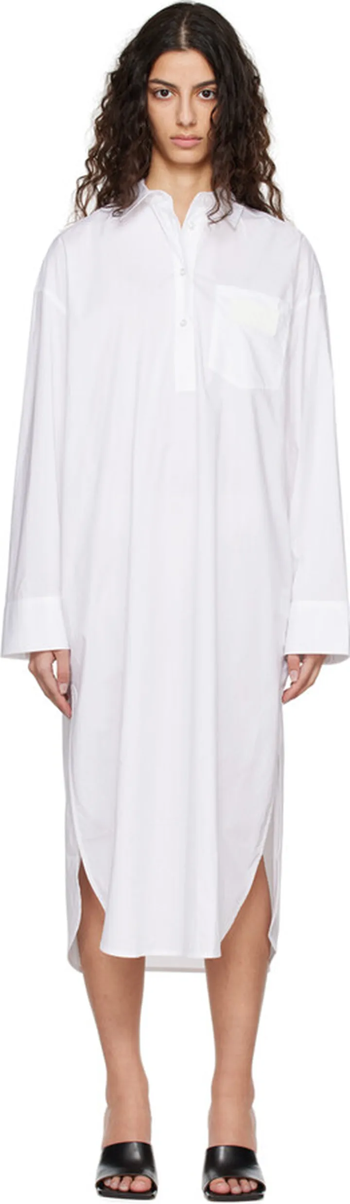 REMAIN Birger Christensen White Buttoned Midi Dress
