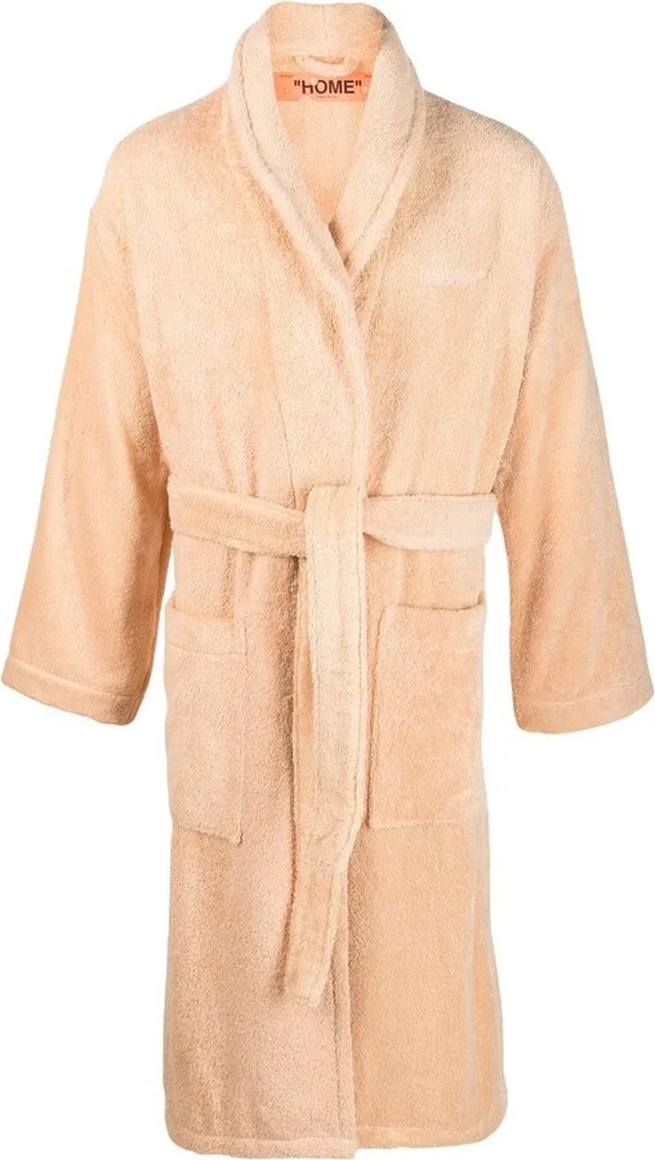OFF-WHITE- Bookish Cotton Bathrobe