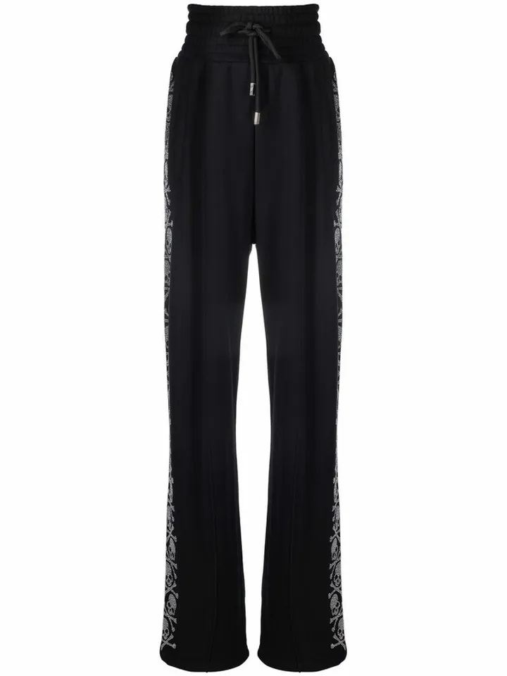 Crystal-Skull Embellished Track Pants
