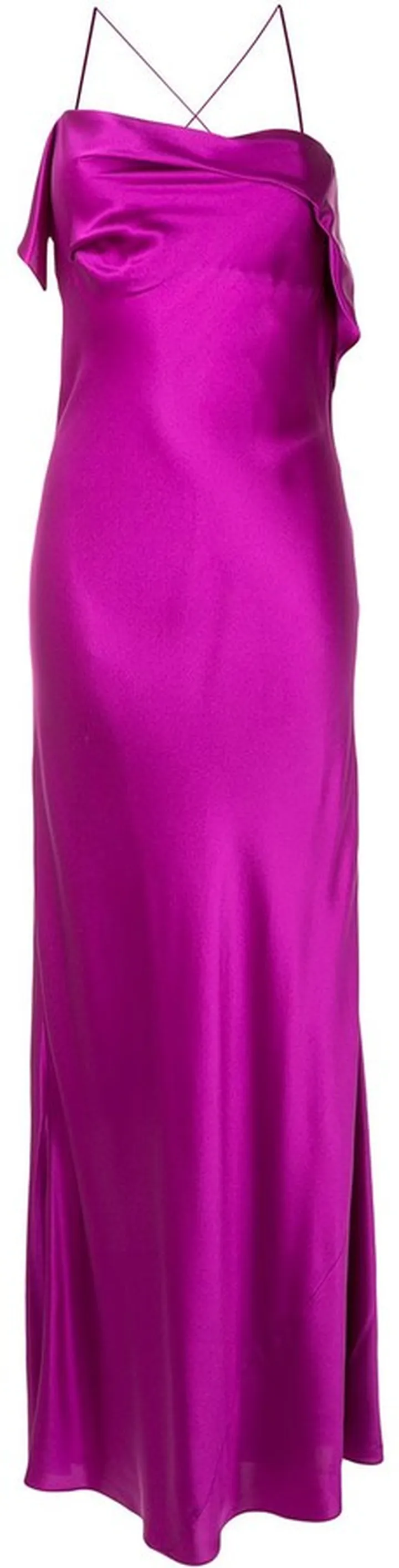 Draped-Neck Cocktail Dress