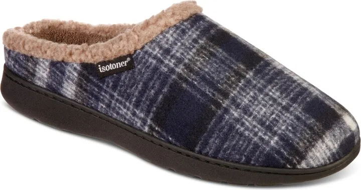Isotoner Men's Plaid Hoodback Slipper