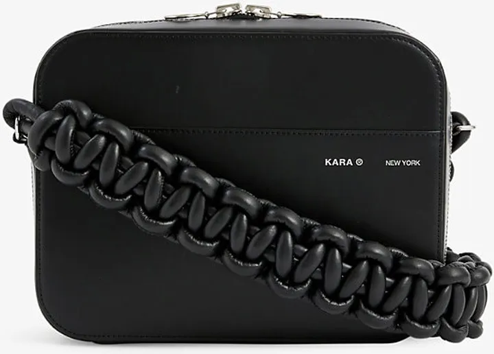 Black Cobra Leather Cross-body Camera bag