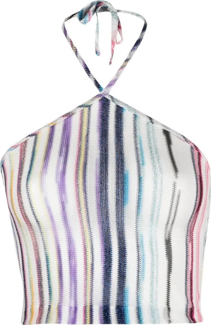 Stripe Knit Halterneck Top
