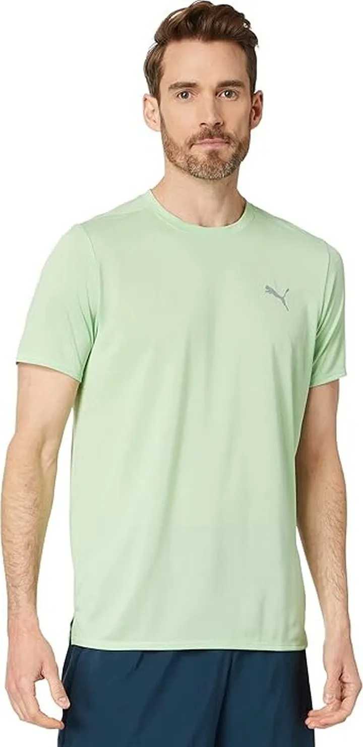 PUMA Run Favorite Heather Short Sleeve Tee (Light Mint) Men's Clothing