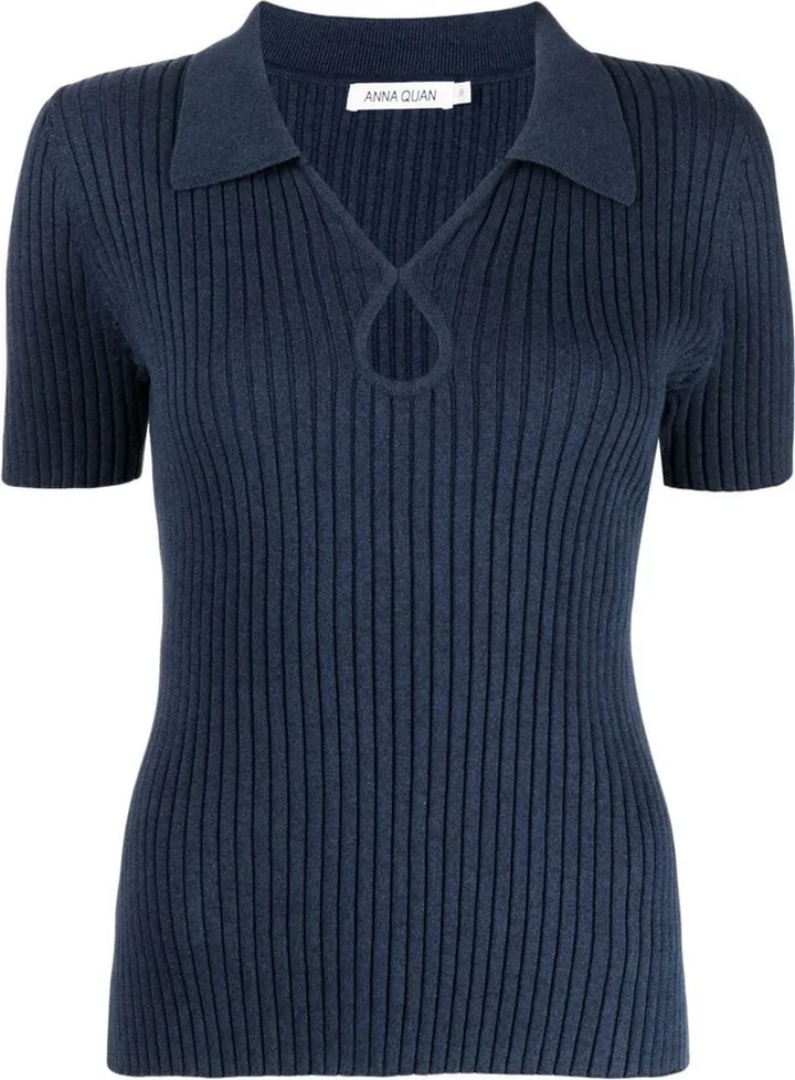 Keyhole Detail Ribbed Knit Top