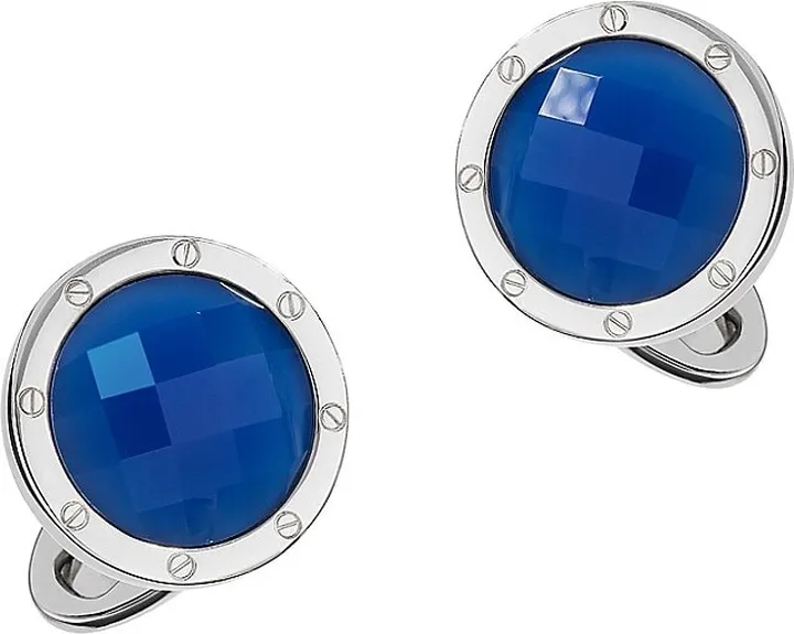 Sterling Silver Faceted Agate Cufflinks