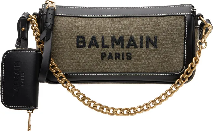 Balmain Khaki B-Army Shoulder Bag