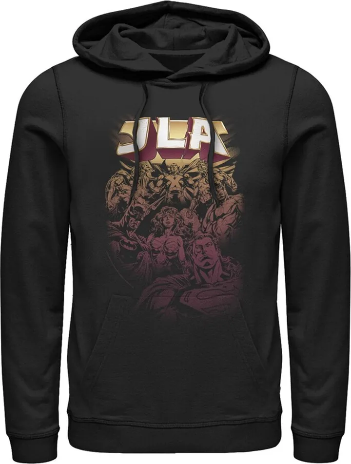 Men's Justice League JLA Superheroes Pull Over Hoodie - Black - 2X Large