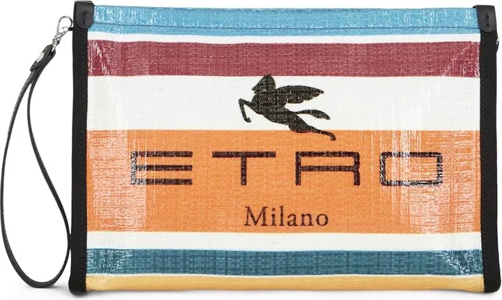 Striped print pouch