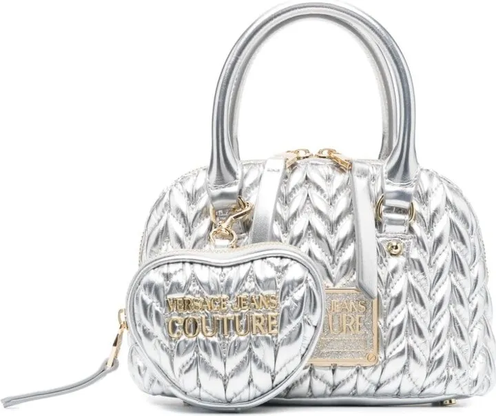 Metallic-Effect Matelassé Tote Bag