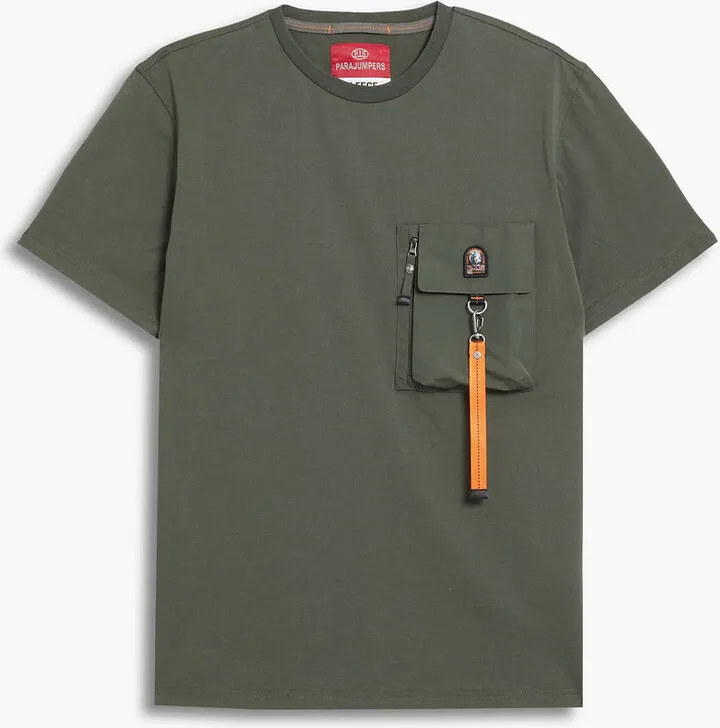 Shell-paneled cotton-jersey T-shirt