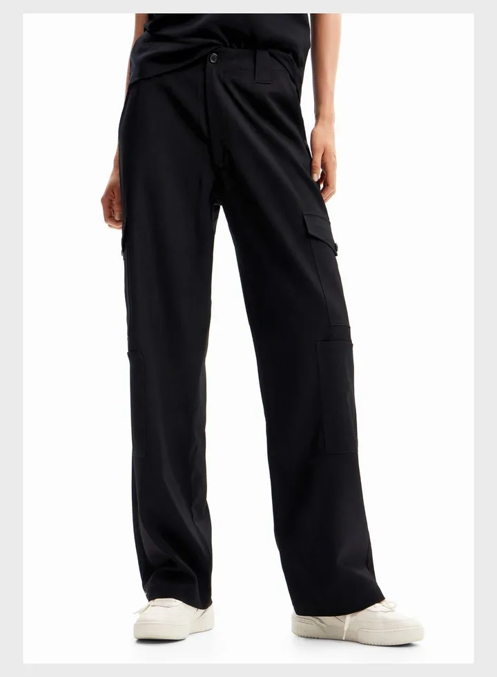 Pocket Detail High Waist Pants
