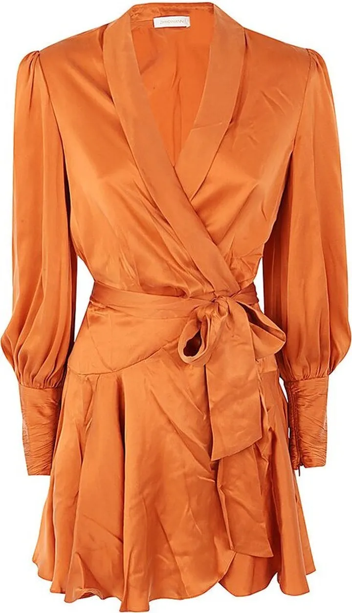 Zimmermann Wrap-Detailed Long Sleeved Mini Dress