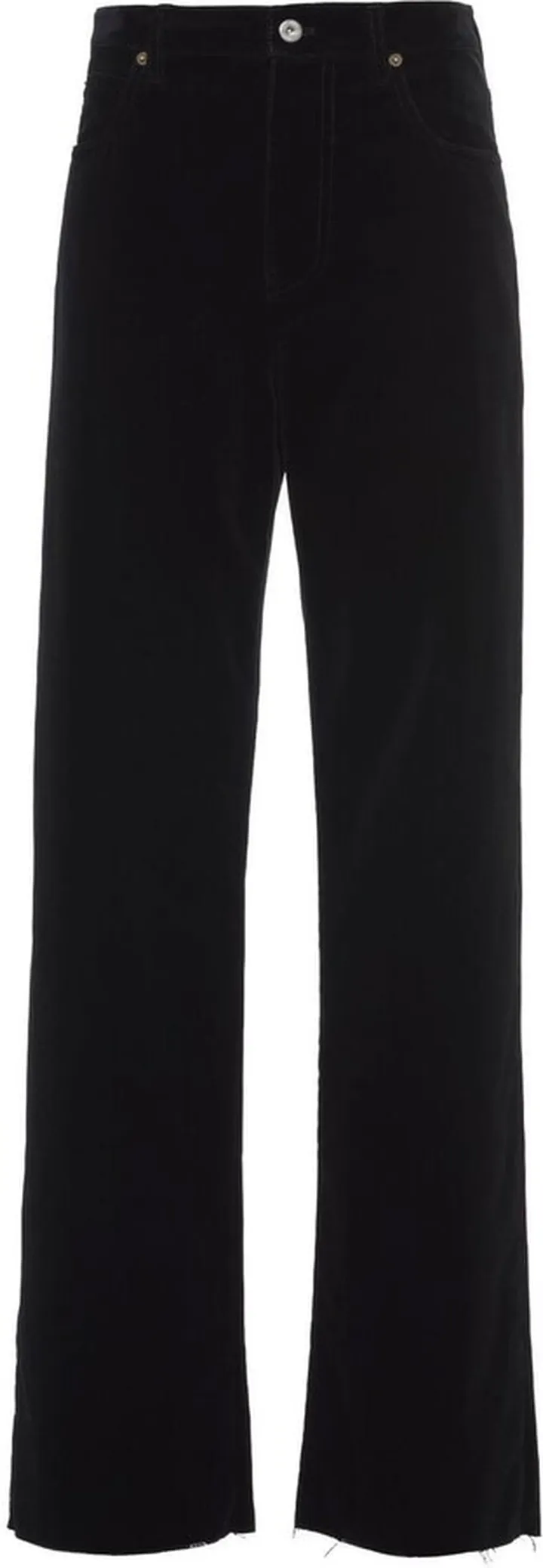 Washed-effect velvet pants