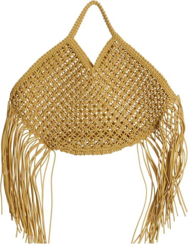 Yuzefi Large Woven Fringed Tote Bag