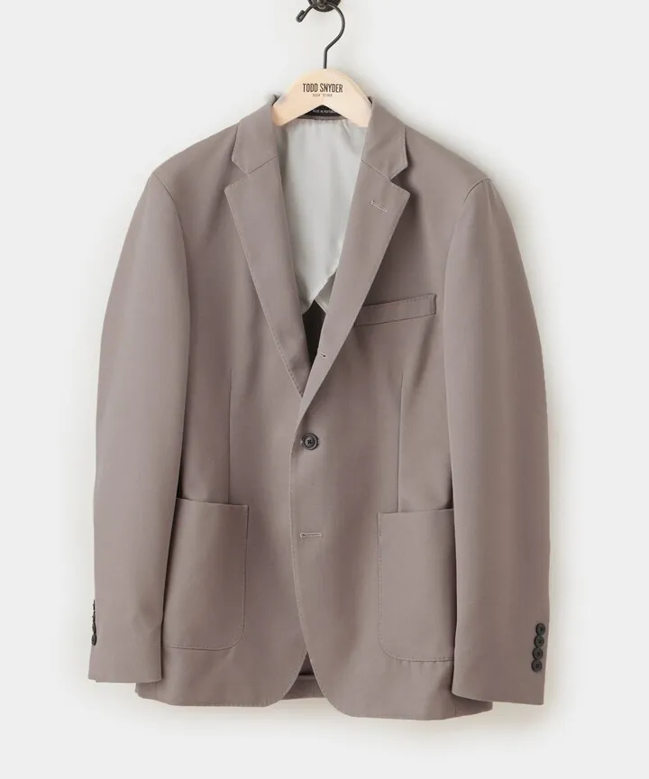 Italian Cotton Twill Madison Suit Jacket in Khaki