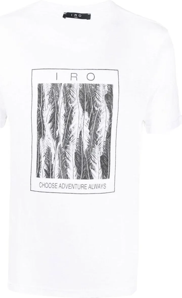 graphic-print linen T-shirt