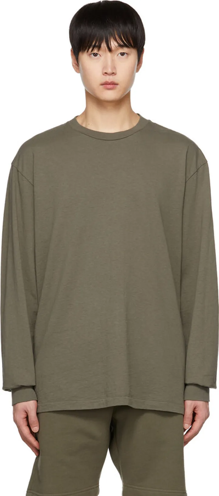 John Elliott Khaki University Long Sleeve T-Shirt