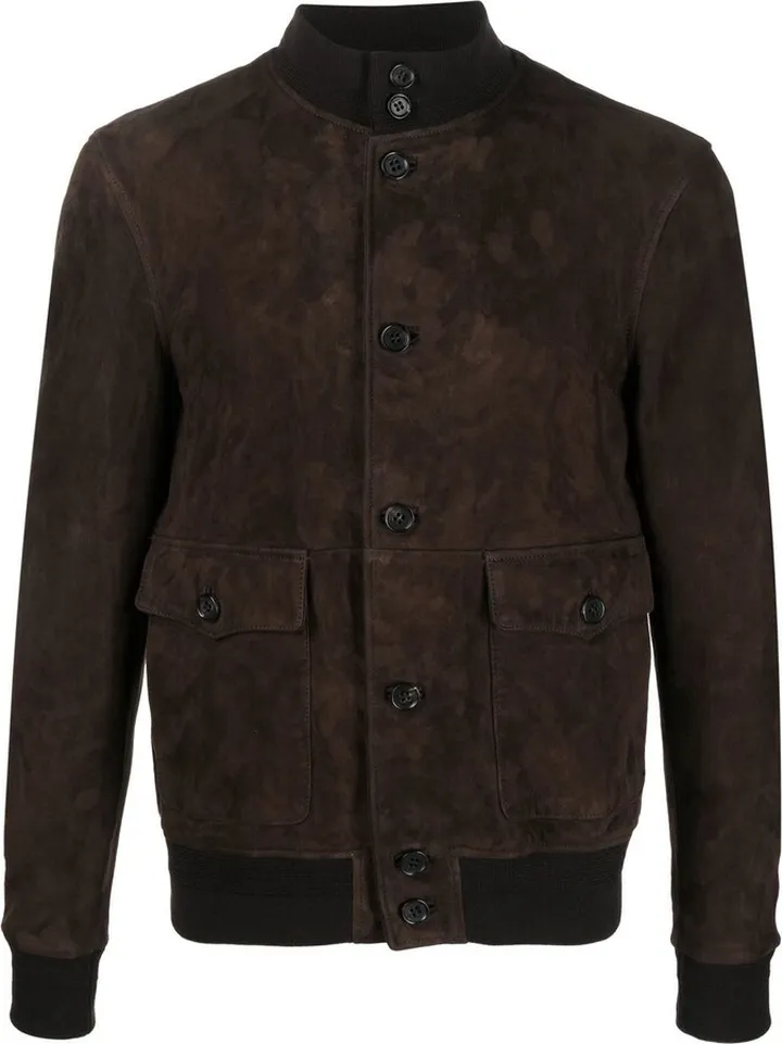 Stand-Up Collar Suede Jacket