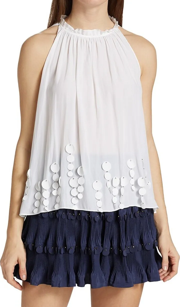 Tai Appliqué Halter Top