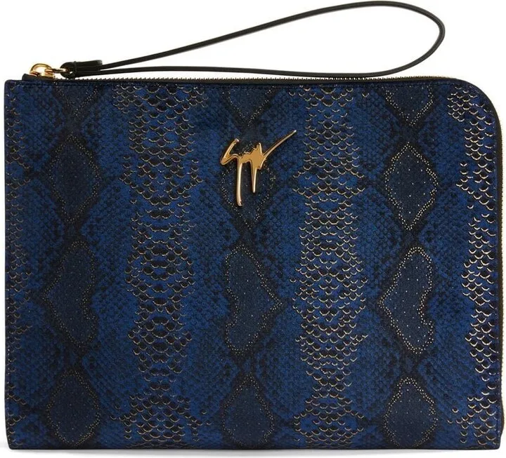 Fabian snakeskin-effect clutch bag