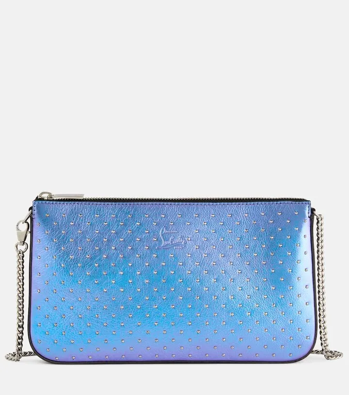Loubila embellished leather clutch