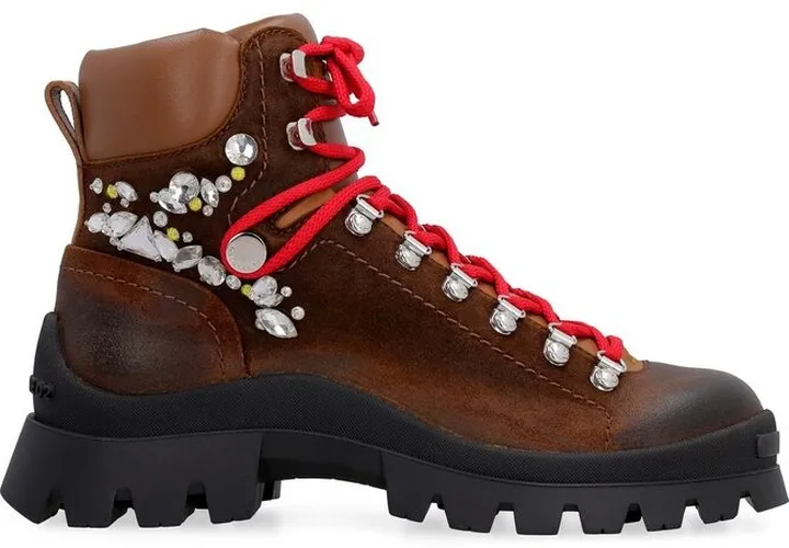 Dsquared2 Rhinestone Embellished Combat Boots