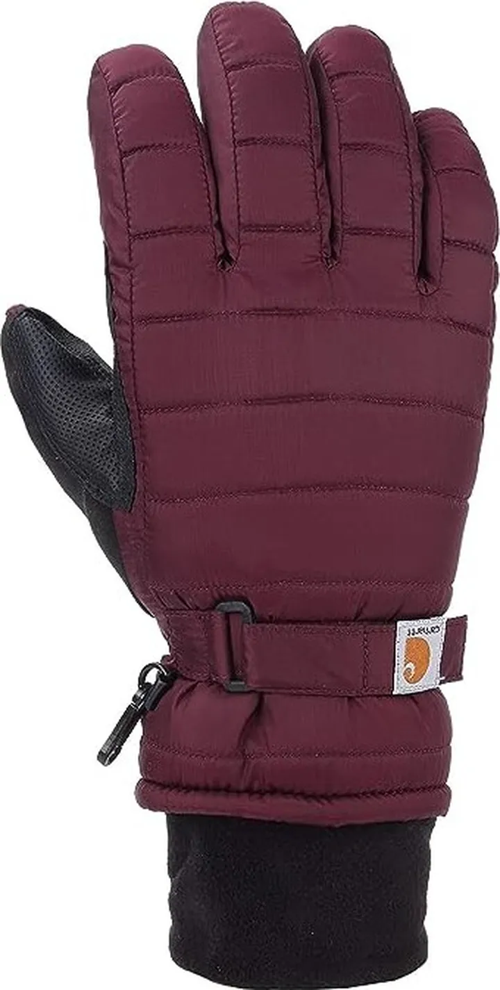 Carhartt Women's Quilts Insulated Breathable Glove with Waterproof Wicking Insert (Crabapple) Extreme Cold Weather Gloves