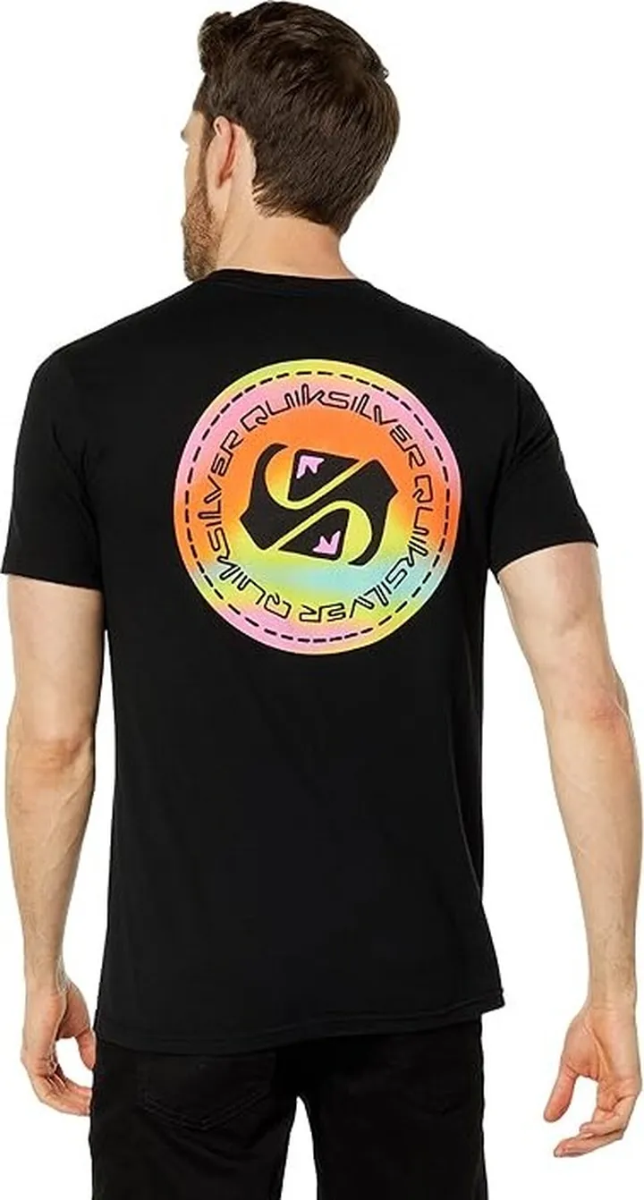 Quiksilver Color Flow Short Sleeve Tee (Black) Men's Clothing