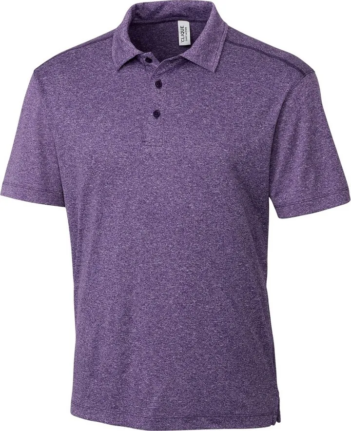 Clique Charge Active Mens Short Sleeve Polo - College Purple Heather - 4XL