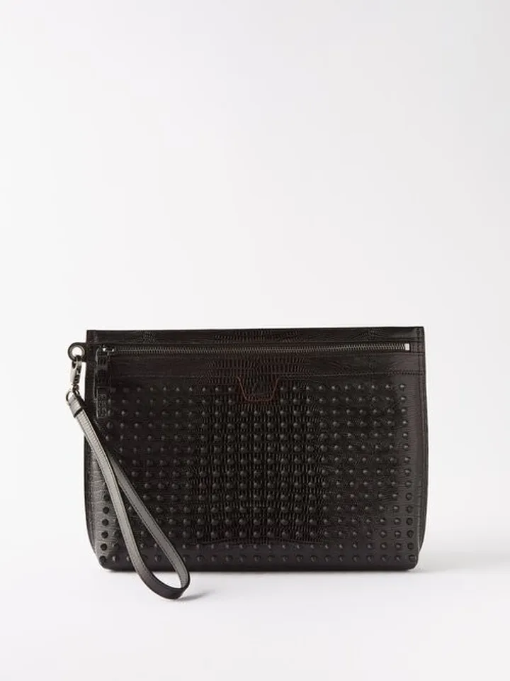 Citypouch Spike-embellished Leather Pouch