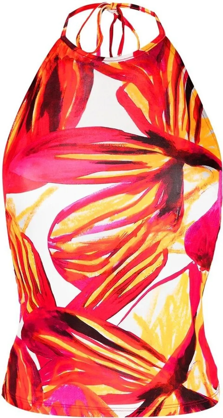 LOUISA BALLOU- Printed Halter Neck Top
