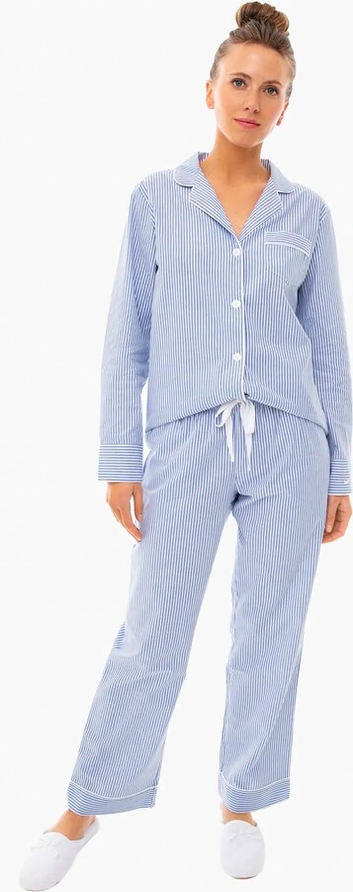 French Blue Seersucker Pajama Set