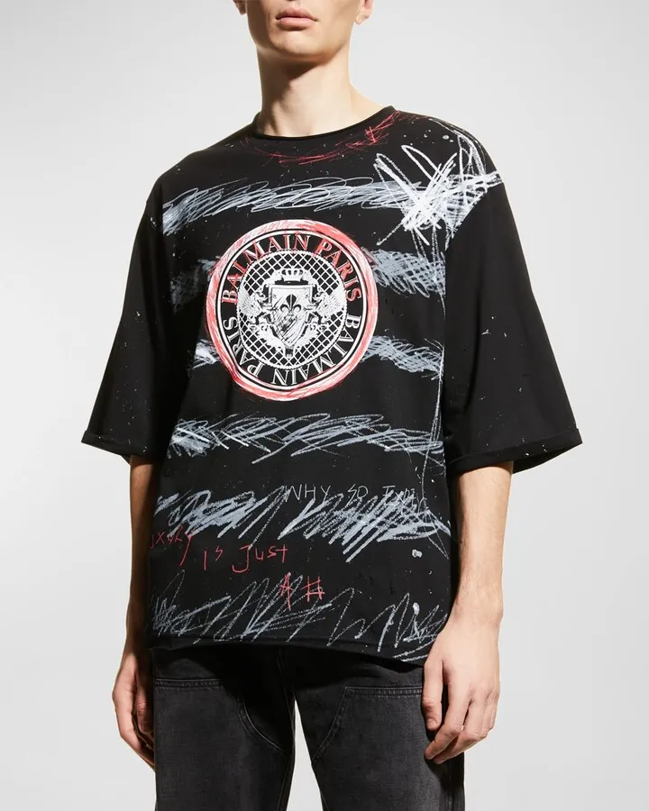 Men's Graffiti Coin Logo T-Shirt