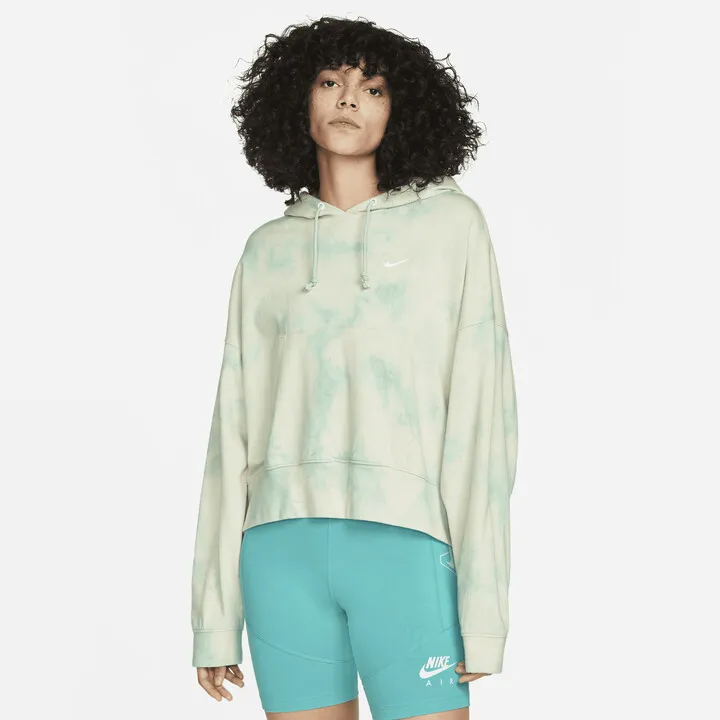 Women's Nike Sportswear Washed Jersey Hoodie in Green