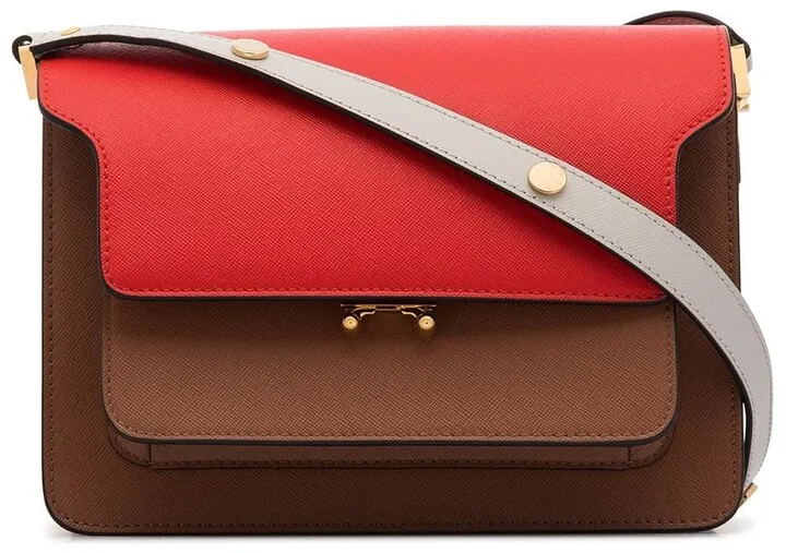 Trunk leather shoulder bag