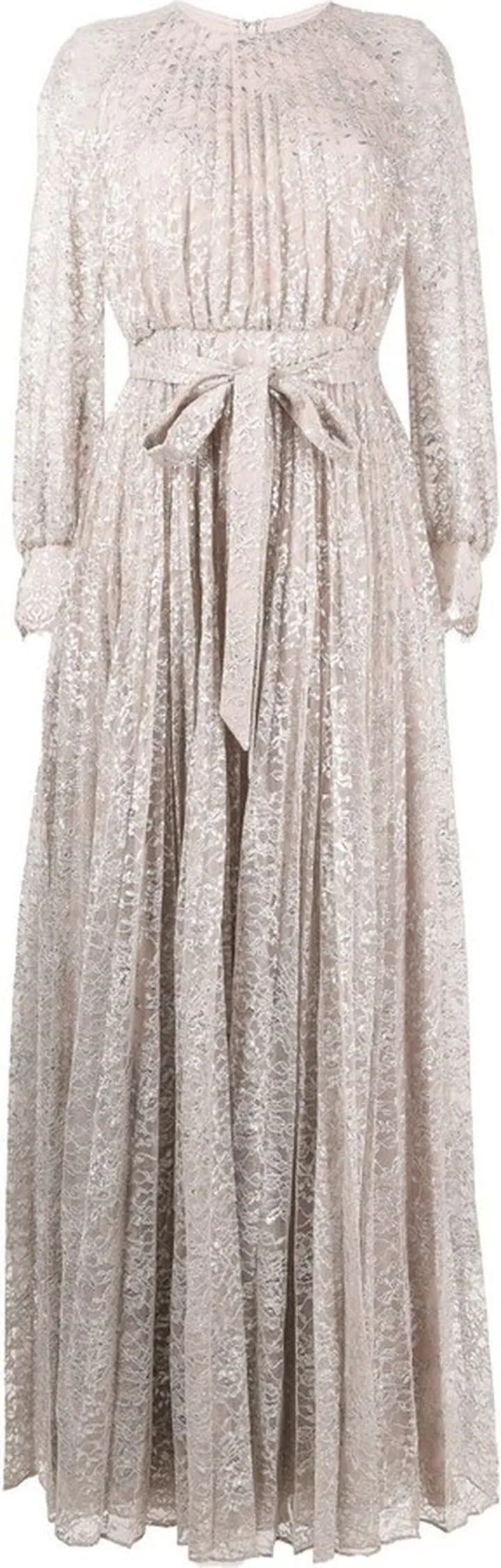Lindsay metallic floral-lace gown