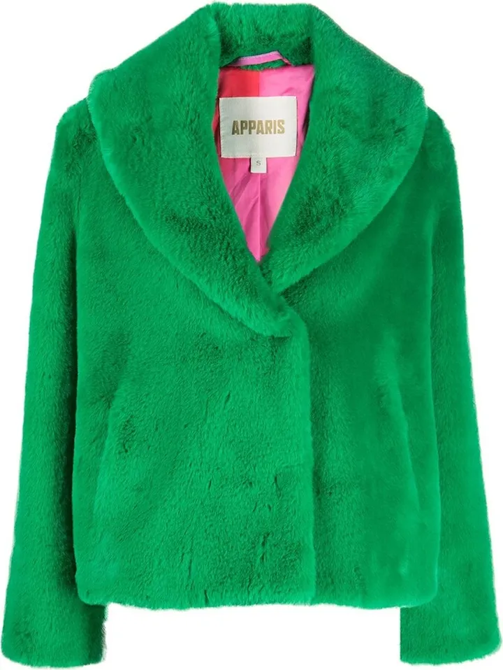 Flared-Cuffs Faux-Fur Coat