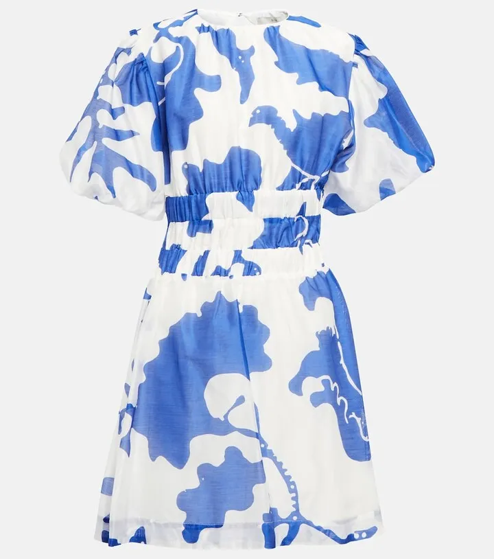 Vivi printed cotton and silk minidress