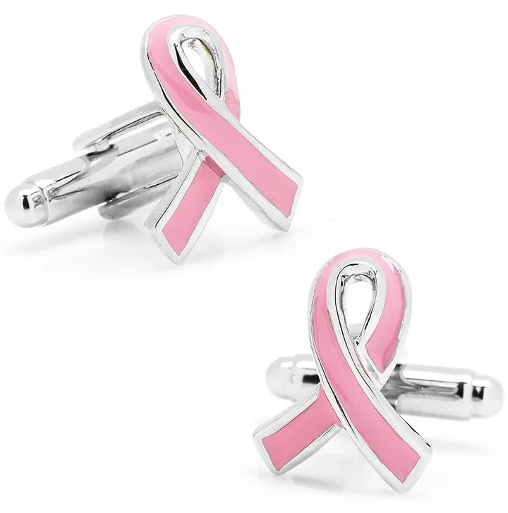 Pink Ribbon Cuff Links