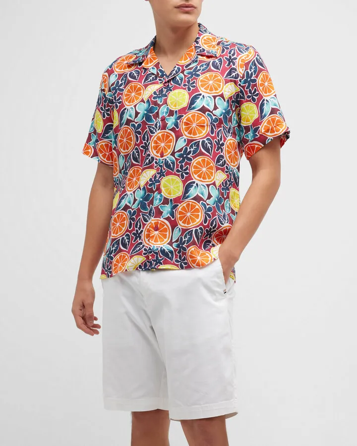 Men's Presse Citron Linen Camp Shirt