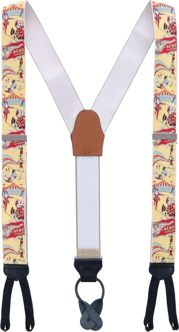 Trafalgar Retro Pattern Circus Limited Run Silk Suspenders