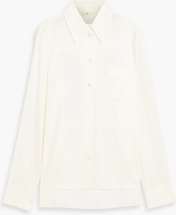 Striped cotton and silk-blend jacquard shirt