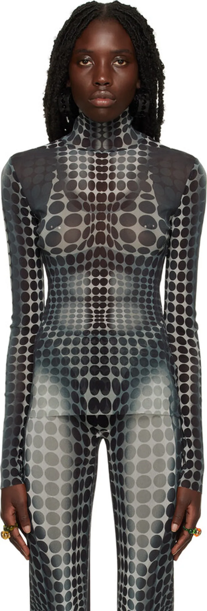 Jean Paul Gaultier SSENSE Exclusive Gray Dots Turtleneck