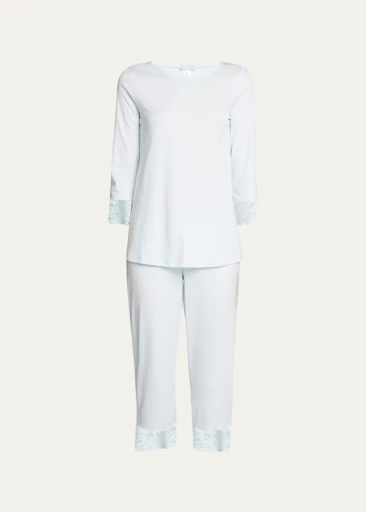 Moments Lace-Trim Cropped Pajama Set