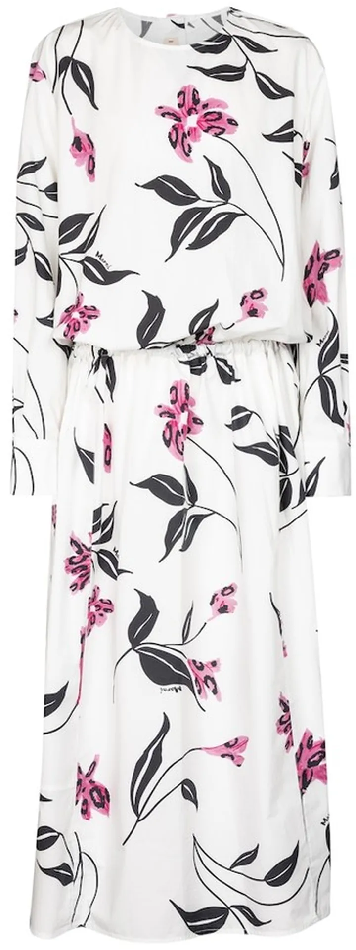 Floral cotton poplin midi dress