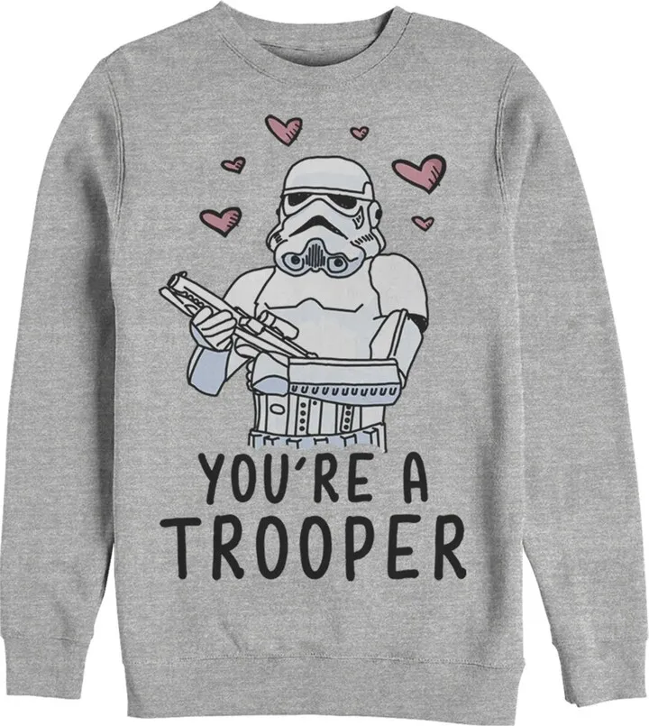 Men's Star Wars Valentine's Day You're A Trooper Sweatshirt - Athletic Heather - 3X Large
