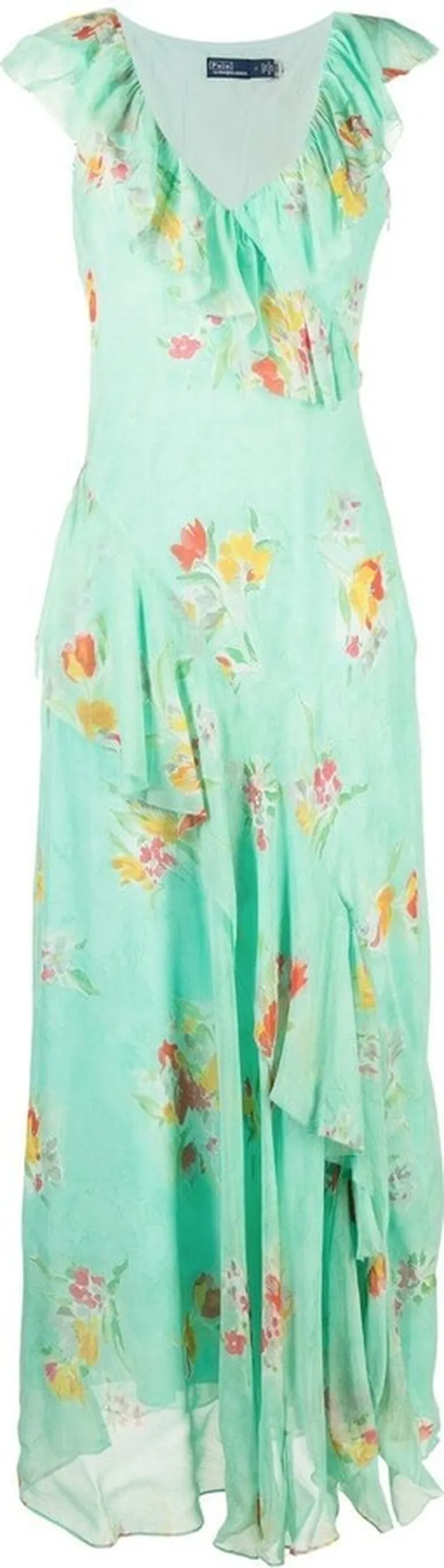 Floral-Print Ruffled Dress